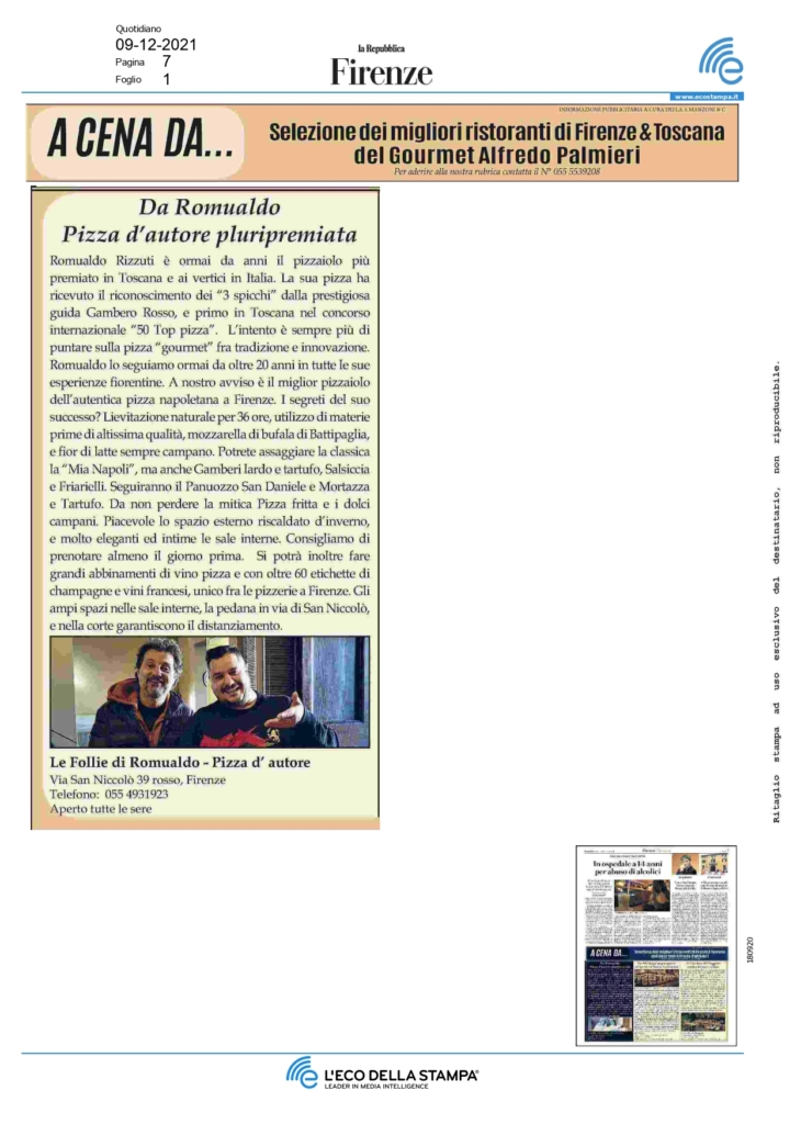 La Repubblica di Firenze_09/12/2021