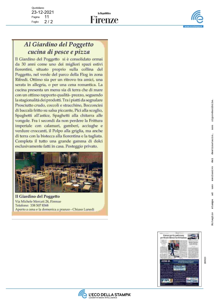 La Repubblica di Firenze_23/12/2021