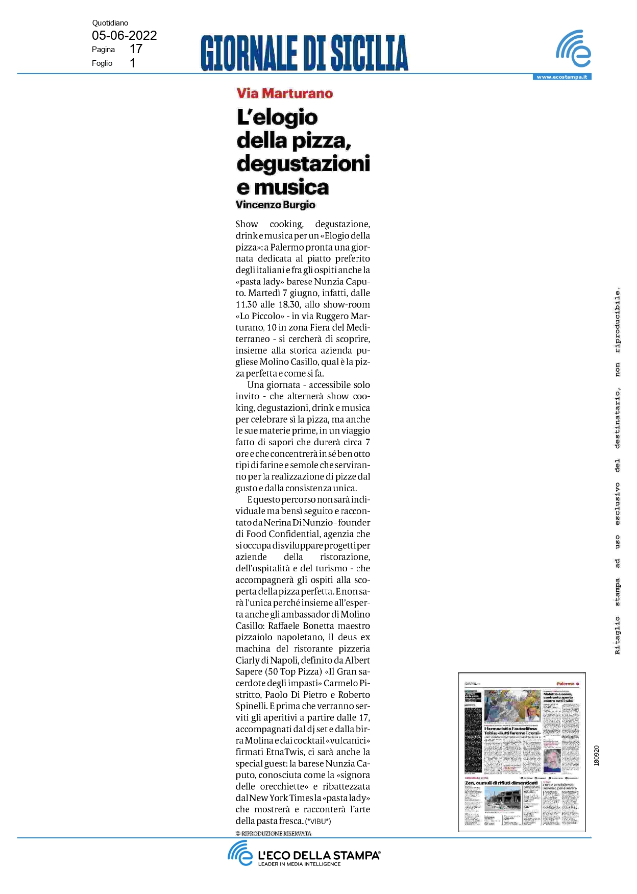 Giornale di Sicilia - Giugno 2022