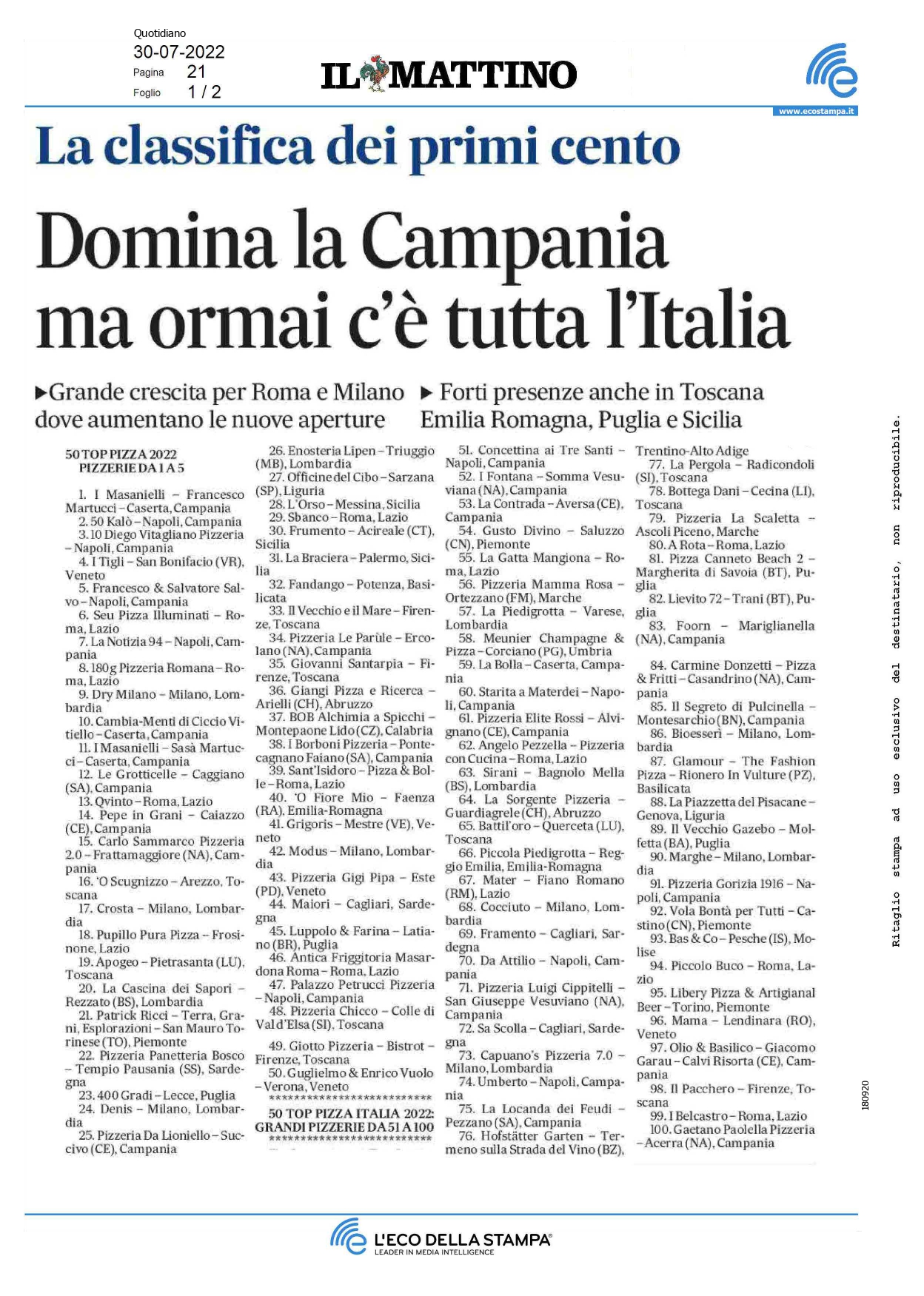 Il Mattino - Luglio 2022 - 1