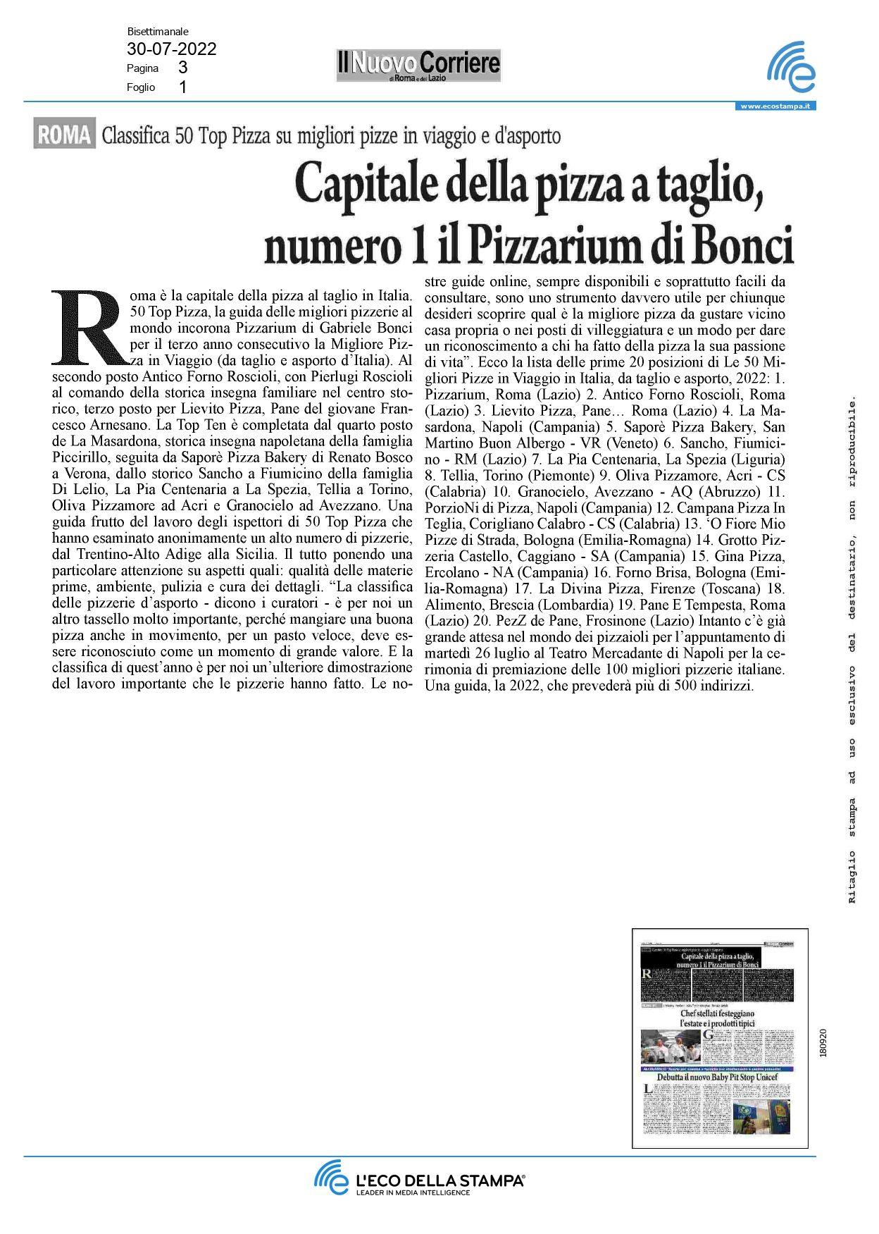 Il Nuovo Corriere di Roma e del Lazio - Luglio 2022