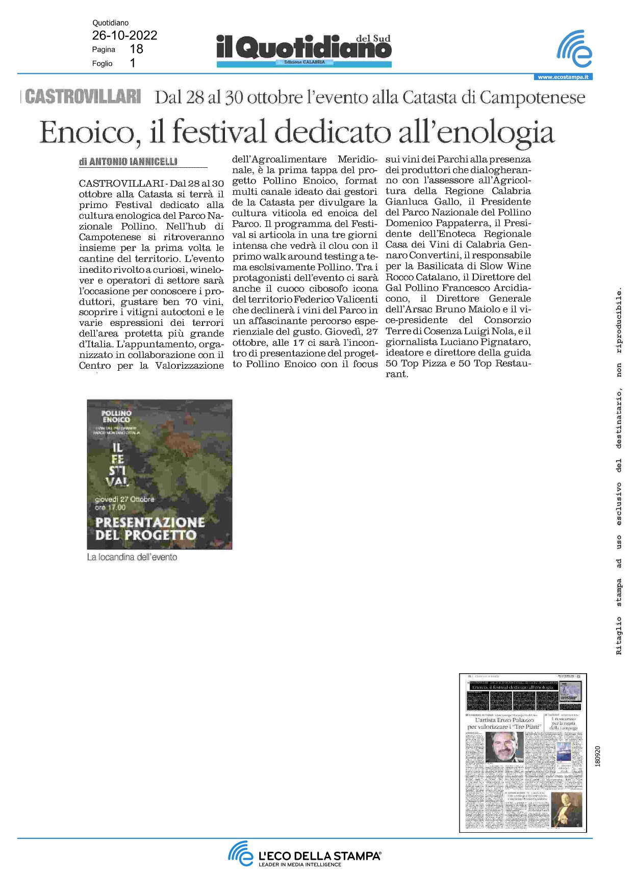 Il Quotidiano del Sud di Cosenza - Ottobre 2022